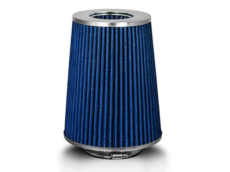 Rtunes Racing BLUE 4" 102 mm Inlet Truck Cold Air Cone Replacement Performance Washable Clamp-On Dry Air Filter (8" Tall) - Image 1